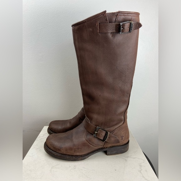 Frye Brown Leather Riding Boots - Picture 2 of 16